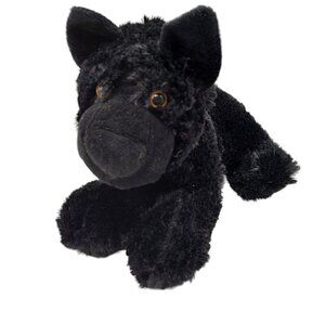 Happy Holidays Black Dog Plush Stuffed Animal Brown Eyes 10 Inch Novelty Inc